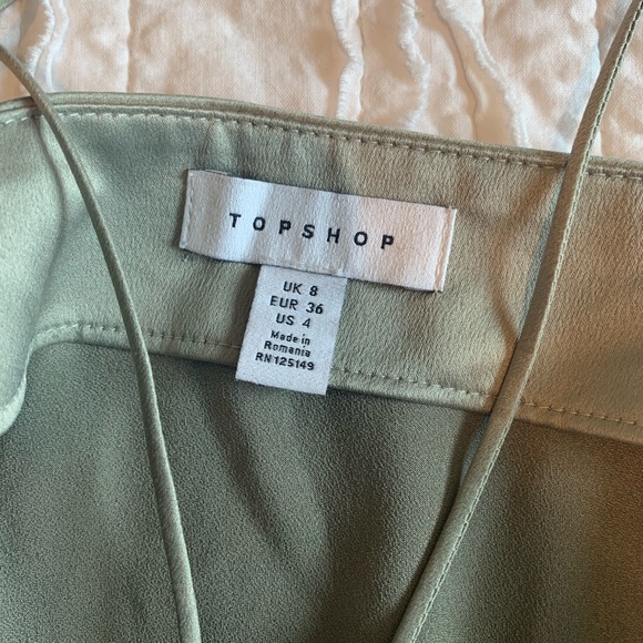 light green topshop ruched dress (worn once) - Picture 4 of 4